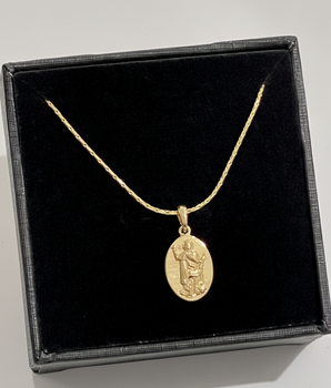 CHOKER PING SANTO EXPEDITO BANHADO A OURO 18K