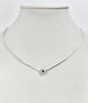 Colar Olho Grego Madrepérola Prata 925