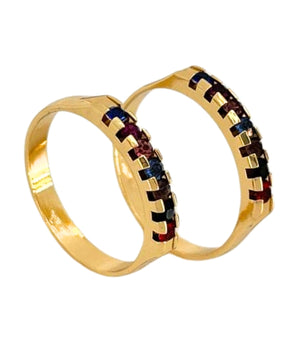 Anel Aparador Colors Banhado a Ouro 18K