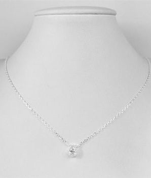 Colar Solitário Gota Trabalhada Prata 925