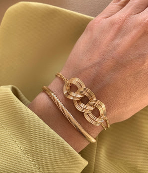 Pulseira Brunna 6 MM Banhada a Ouro 18K