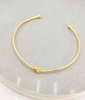 Bracelete Aberto Nó Banhado a Ouro 18K
