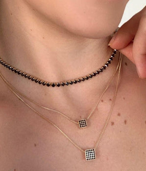 Choker Riviera Banhando a ouro 18k Ônix