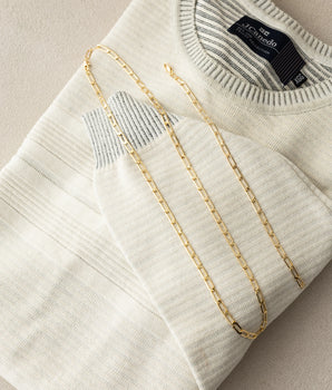 PULSEIRA MASC GRUMET LONGO BANHADO A OURO 18K