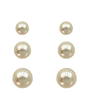 Trio de Brincos Pérolas Banhado a Ouro 18K