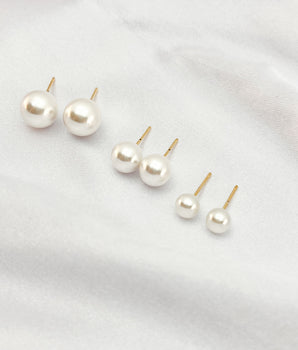 Trio de Brincos Pérolas Banhado a Ouro 18K