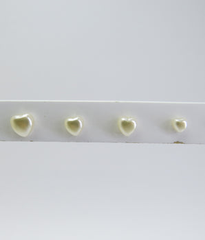 Trio de Pérolas Coração banhado a Ouro 18K