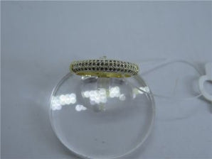 Anel bananinha 3 Fileiras Microzircônias Champanhe banhado a Ouro 18K