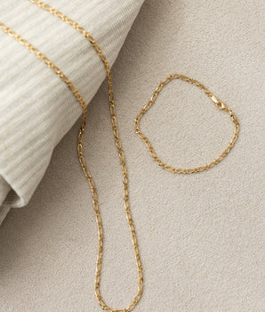 CORRENTE 1X1 60 CM BANHADO A OURO 18K