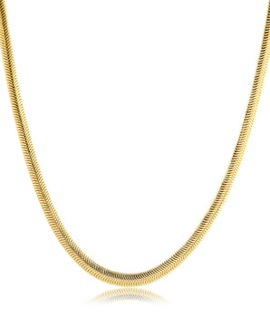 Choker Malha Brunna 4MM Banhada a Ouro 18K