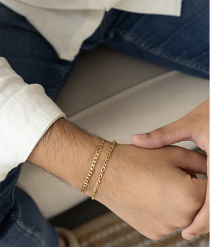 PULSEIRA MASC 1X1 BANHADO A OURO 18K