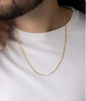 CORRENTE GRUMET 60 CM BANHADO A OURO 18K