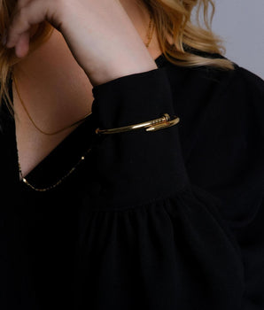 Bracelete prego inspired banhada a ouro 18k