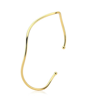 Bracelete fino ondulado banhado a ouro 18k