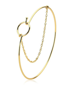 Bracelete círculo vazado banhado a ouro 18k