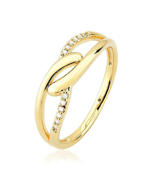 Anel entrelaçado cravejado