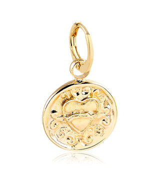 PINGENTE CLIC MEDALHA SAGRADO CORAÇÃO BANHADO A OURO 18K