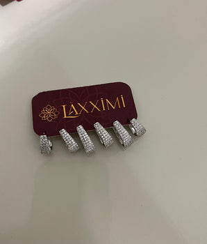 TRIO DE ARGOLAS CRAVEJADAS CLIC 12X12/16X12/17X12 MM