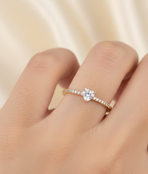 ANEL SOLITÁRIO LOVE GOLD BANHADO A OURO 18K