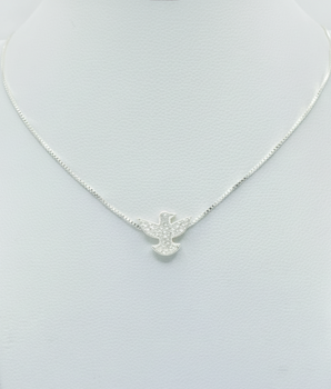 Colar Divino Espirito Santo Madrepérola Lapidada Prata 925