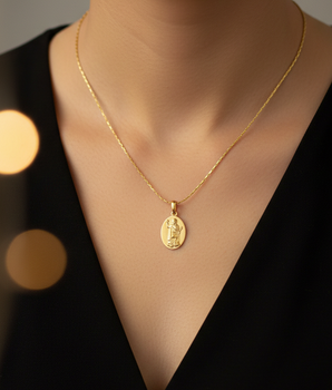 CHOKER PING SANTO EXPEDITO BANHADO A OURO 18K