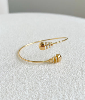 BRACELETE OPEN ORBIT BANHADO A OURO 18K