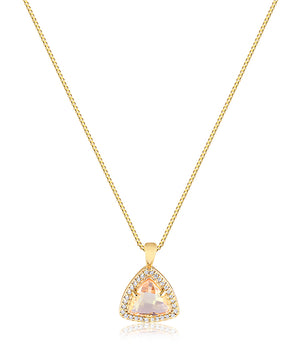 COLAR ZIRCÔNIA FORMATO TRILLION CRAVADA EM VOLTA 45cm