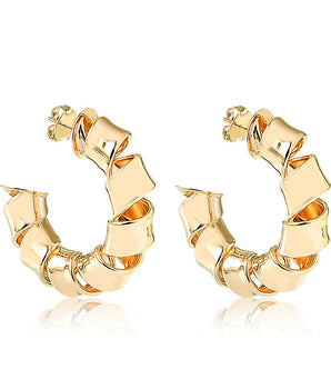 Brinco Argola Torcida – Banhado a Ouro 18k