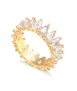 ANEL ALIANÇA INTEIRA ZIRCÔNIAS GOTINHAS