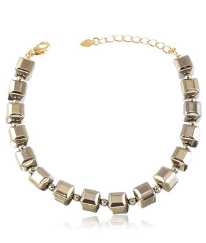 PULSEIRA PEDRAS HEMATITAS DOURADAS