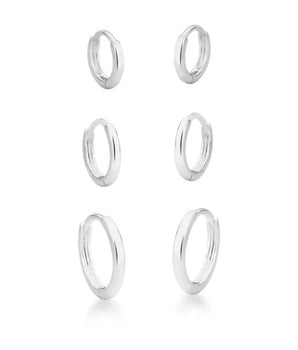 KIT DE ARGOLINHA P/M/G PRATA 925