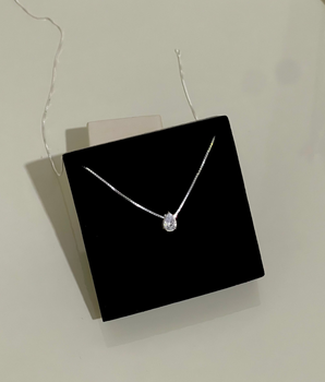 COLAR GOTA CRISTAL PRATA 925