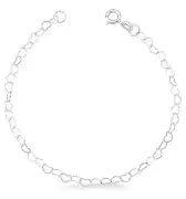 Pulseira Elo Corações Prata 925