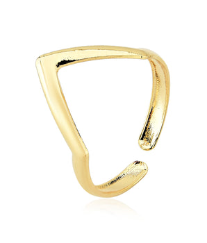 Anel regulável kamilla triângulo banhado a ouro 18k