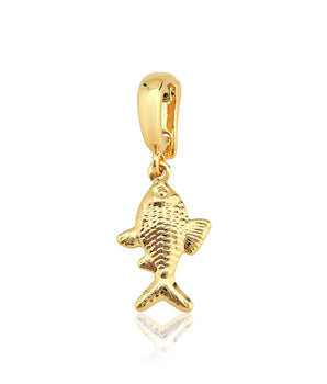 Pingente fish texturizado banhado a ouro 18k